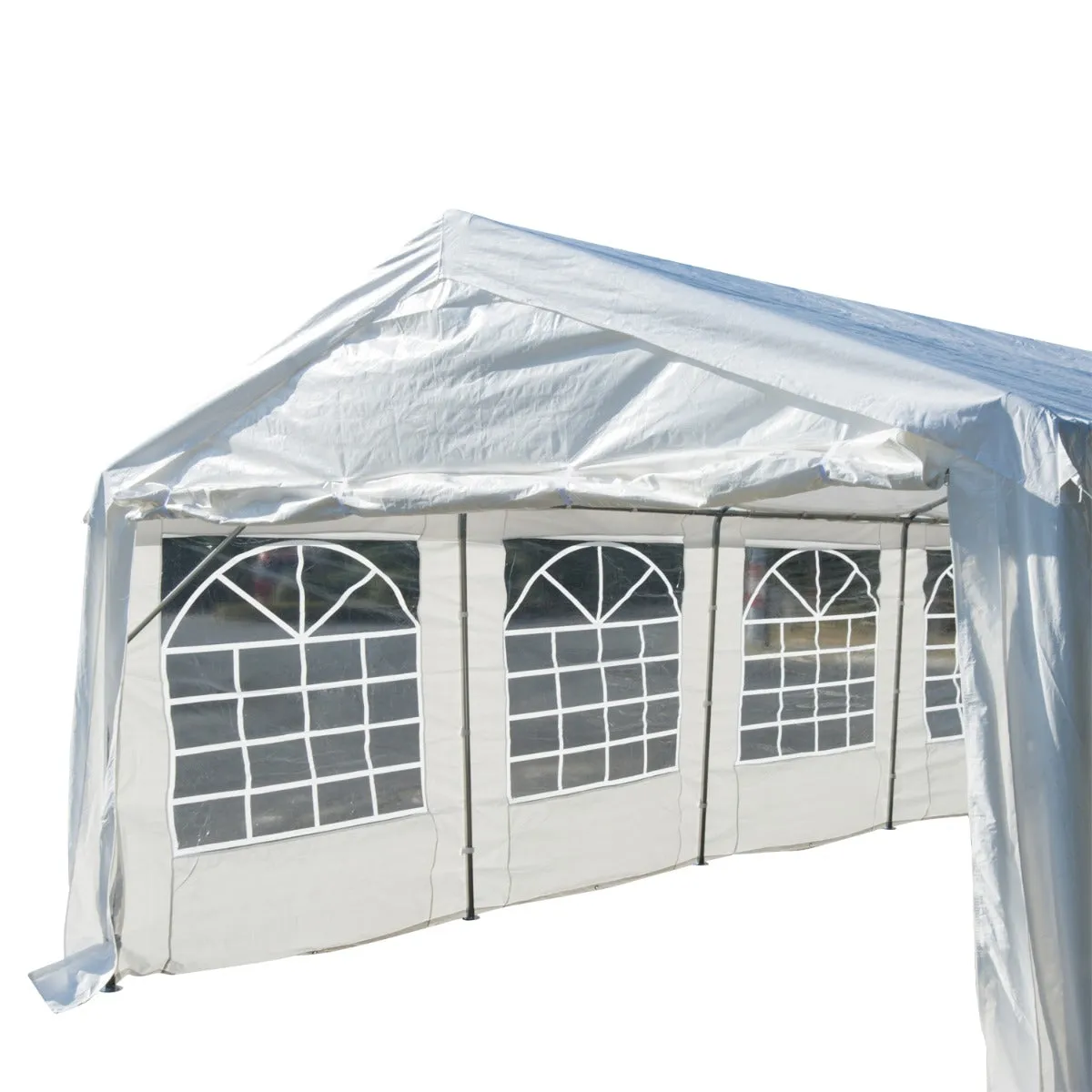 26x13 ft Large Steel Wedding Party Carport Canopy Tent - White