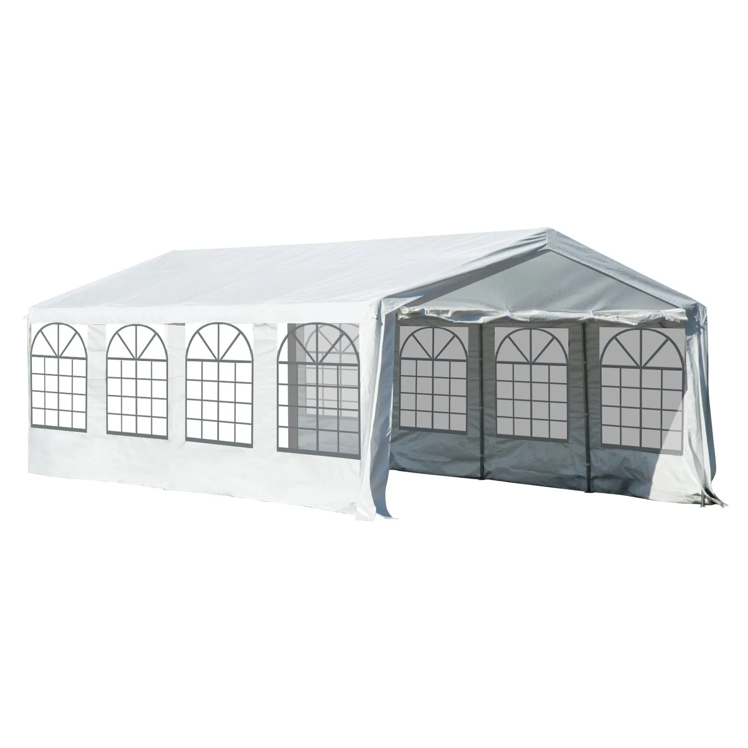 26x13 ft Large Steel Wedding Party Carport Canopy Tent - White