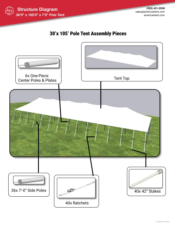 30x105 Pole Tent