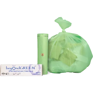 5-Gallon Plant-Based Trash Can Liner - 50 Bags