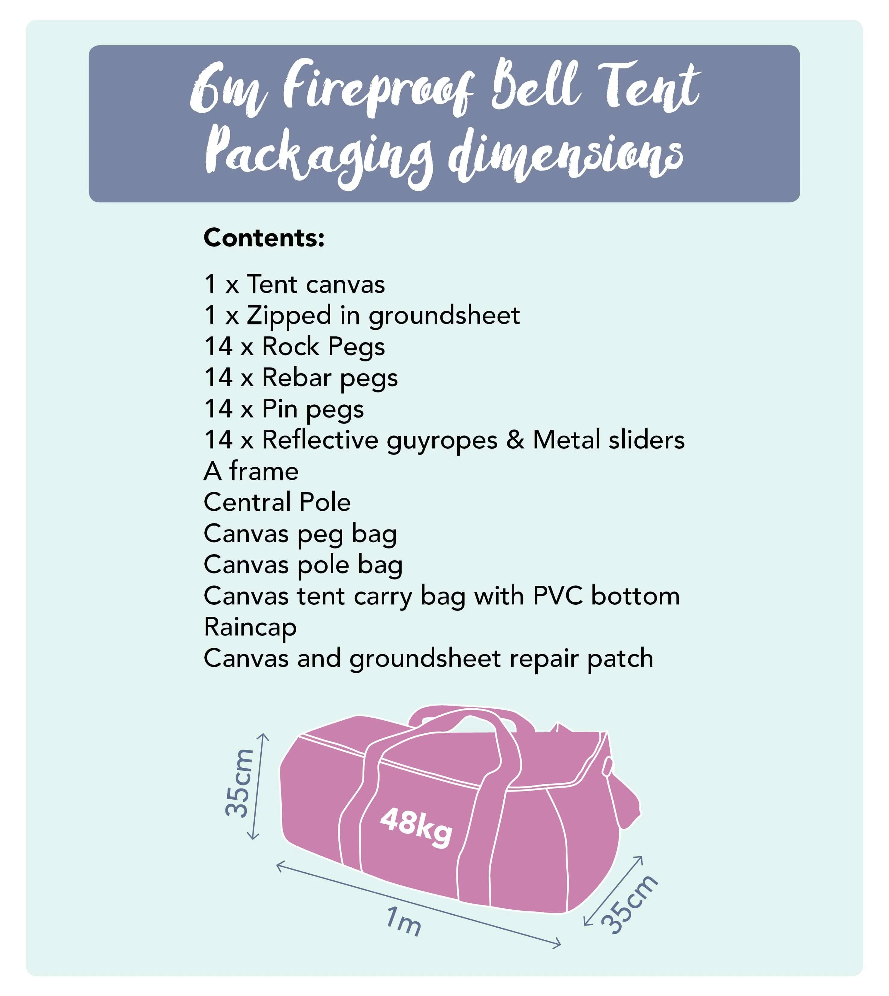 6m Bell Tent 'Pro' 360gsm 100% Proban© Flame Resistant Canvas | StoveMate