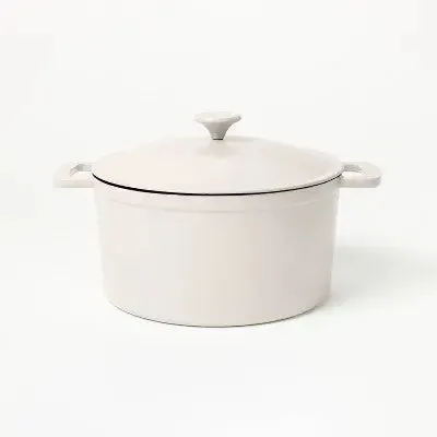 7.5qt Enamel Dutch Oven Light Gray - Figmint