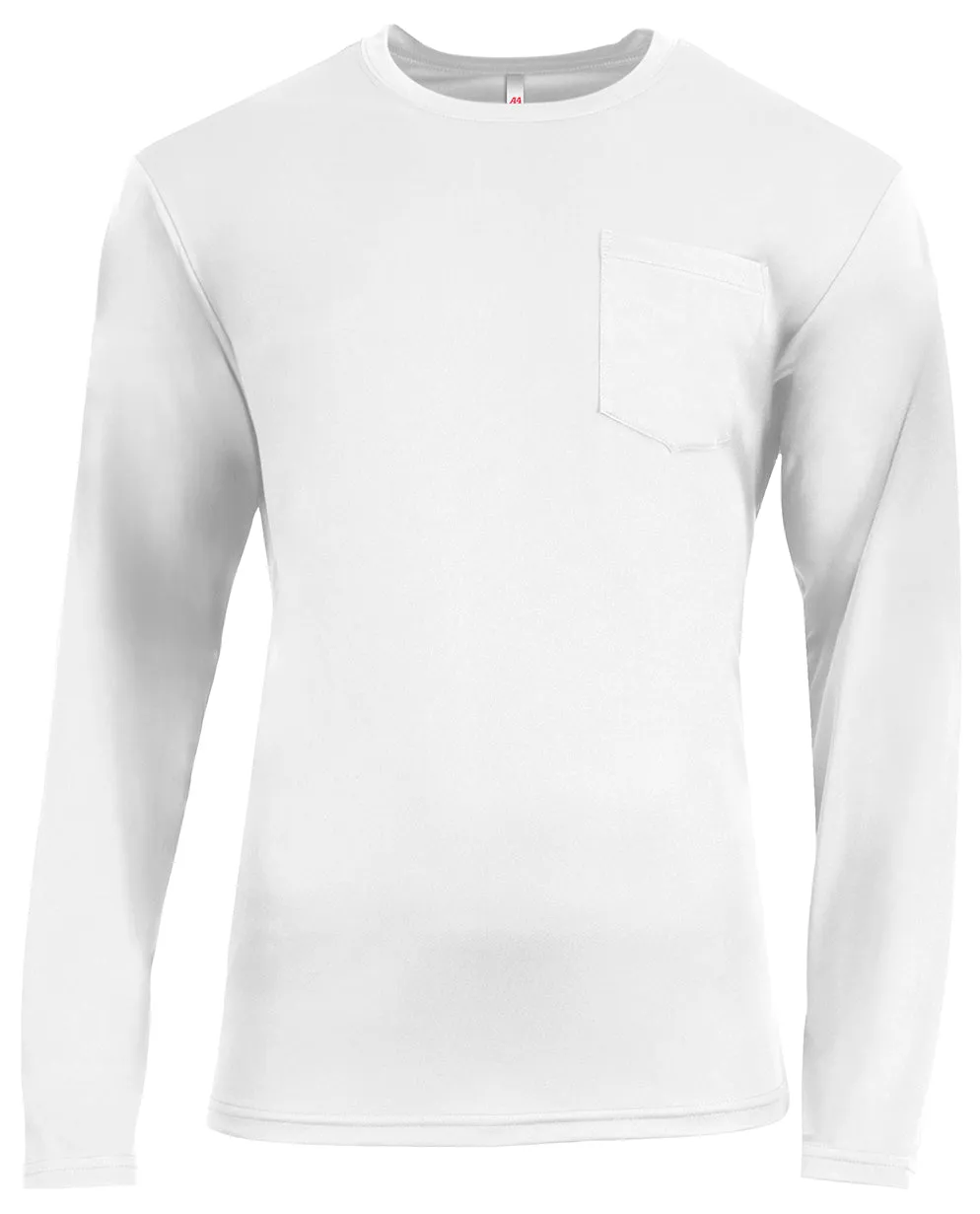 A4 Men's Sprint Long Sleeve Pocket Tee