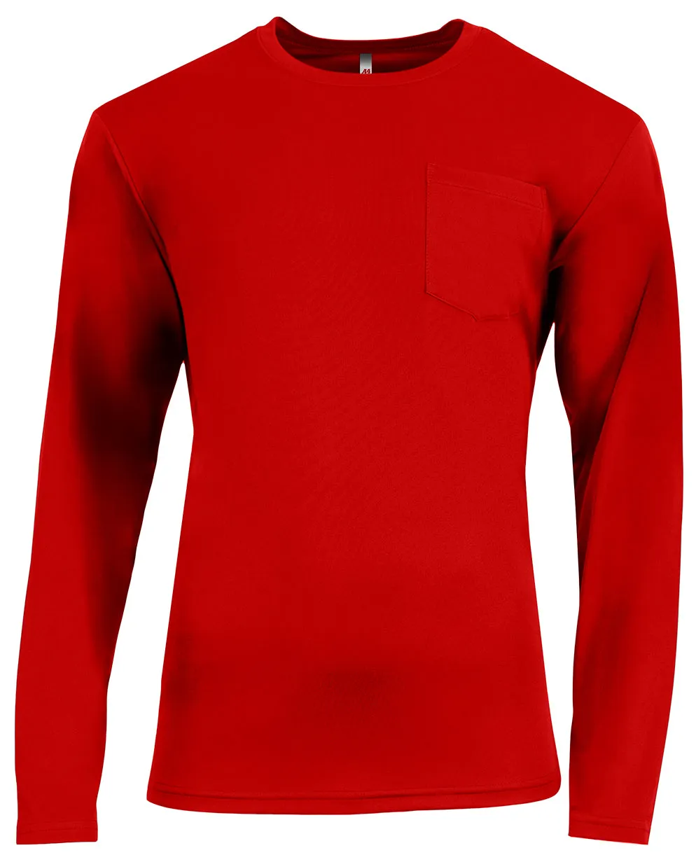 A4 Men's Sprint Long Sleeve Pocket Tee