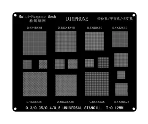 Amaoe 0.3/0.4/0.5mm Multiple Holes BGA Reballing Stencil Template