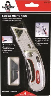 American Line Folding Utility Knife With 5 Blades