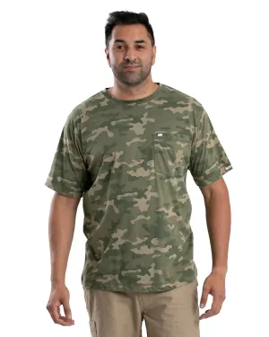 Berne Mens Performance Pocket Tee Forest Camo Cotton Blend S/S T-Shirt