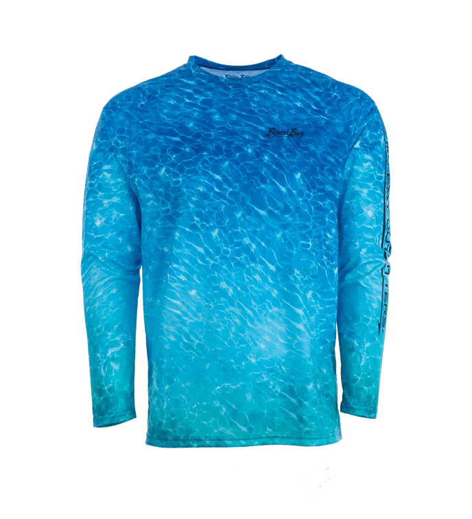 Bimini Bay Deep Sea Blue Camo Long Sleeve Shirt