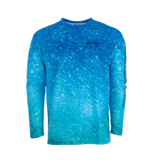 Bimini Bay Deep Sea Blue Camo Long Sleeve Shirt