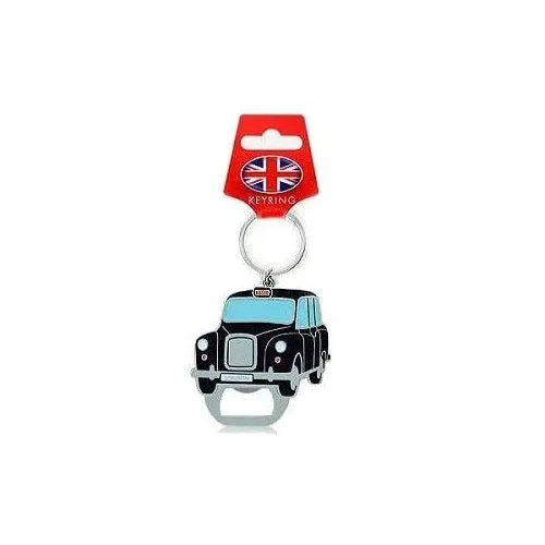 Black Taxi Bottle Opener Keyring