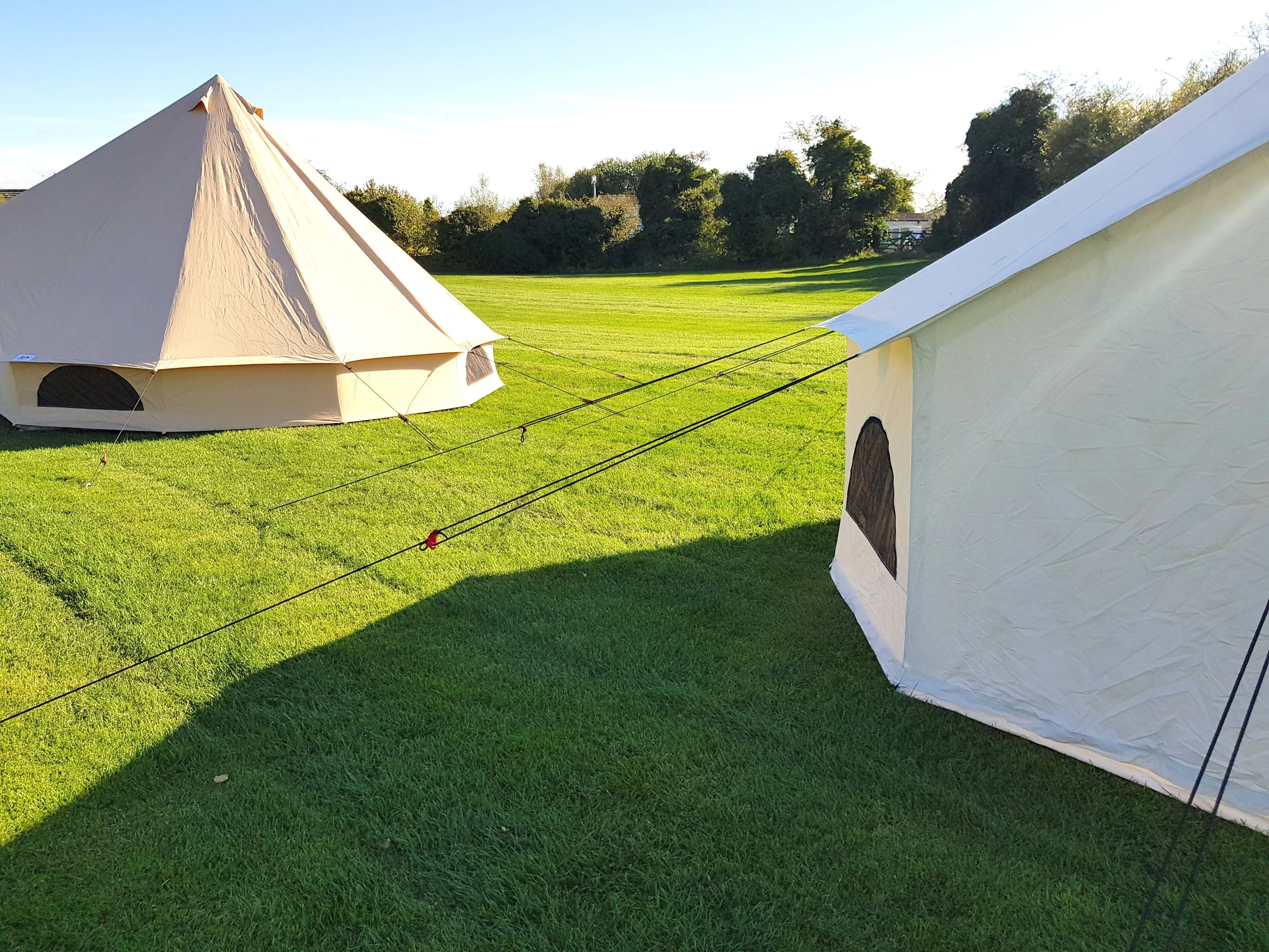 BTV 4 - 4m, 5m or 6m XL (1.2m High Walls) Water Resistant & Fire Retardant Cotton Canvas Bell Tent With Stove Hole (Single Door)