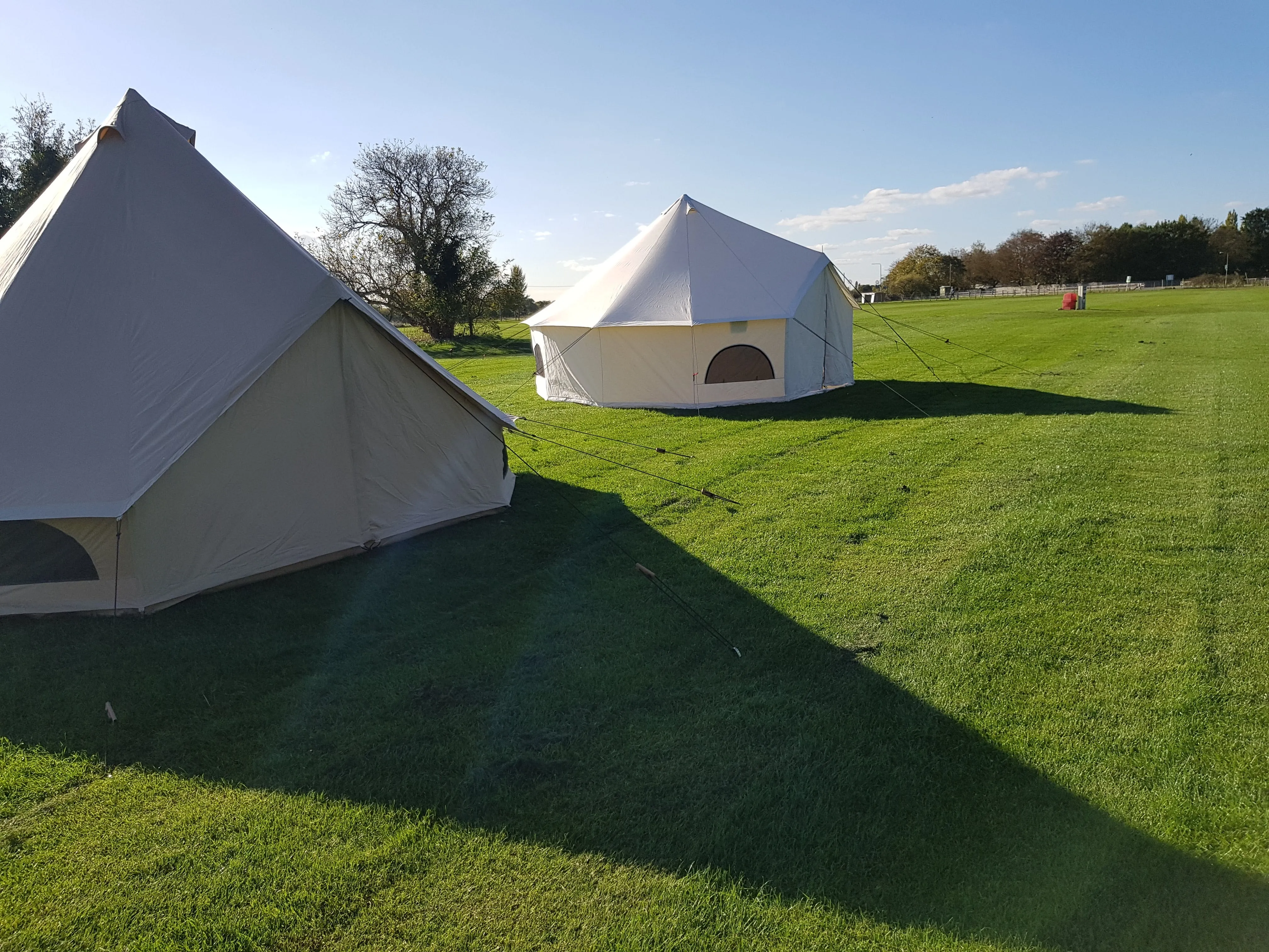 BTV 4 - 4m, 5m or 6m XL (1.2m High Walls) Water Resistant & Fire Retardant Cotton Canvas Bell Tent With Stove Hole (Single Door)