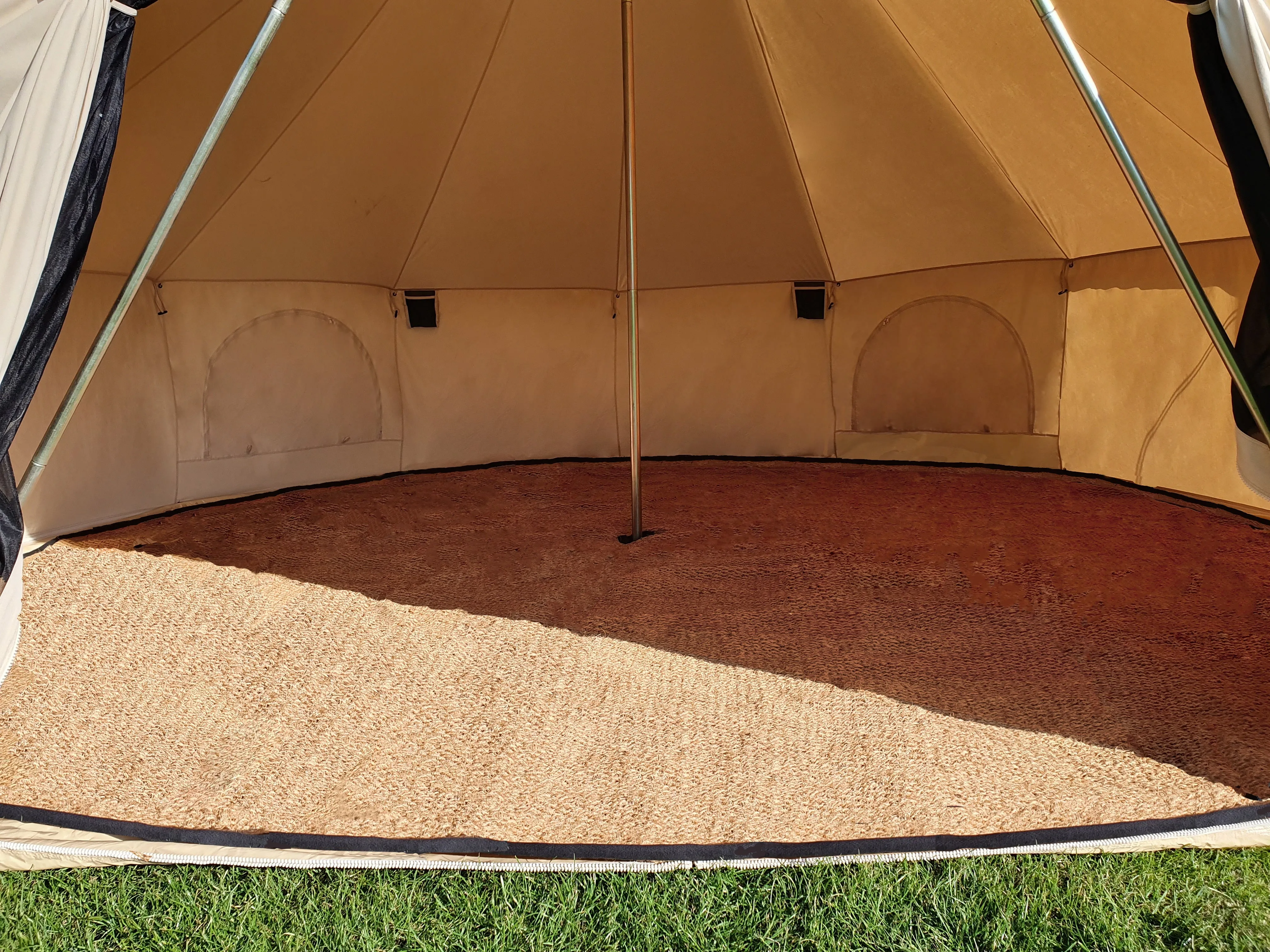 BTV 4 - 4m, 5m or 6m XL (1.2m High Walls) Water Resistant & Fire Retardant Cotton Canvas Bell Tent With Stove Hole (Single Door)