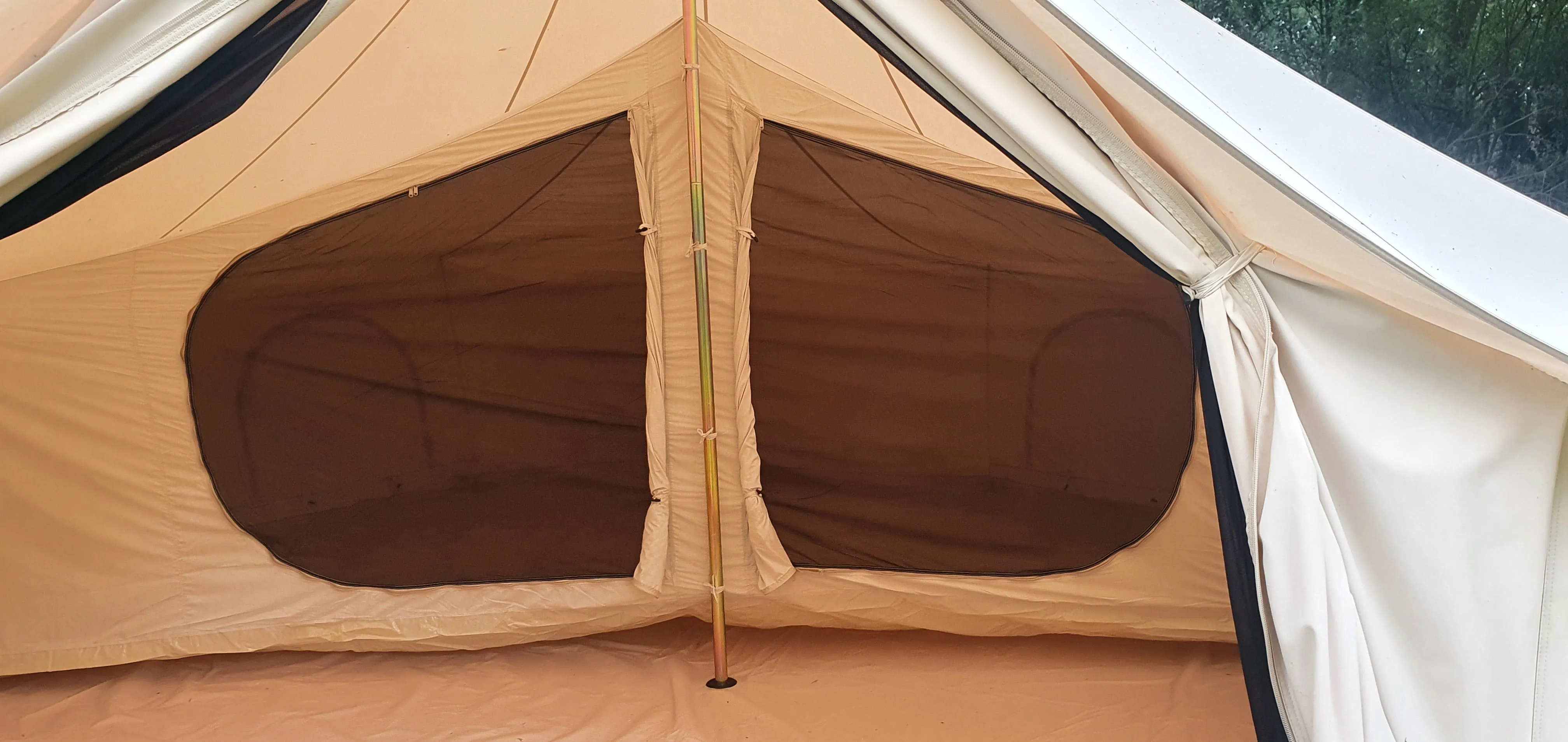 BTV 4 - 7m XL (1.2m High Walls) Water Resistant & Fire Retardant Cotton Canvas Bell Tent With Stove Hole (Double Door)