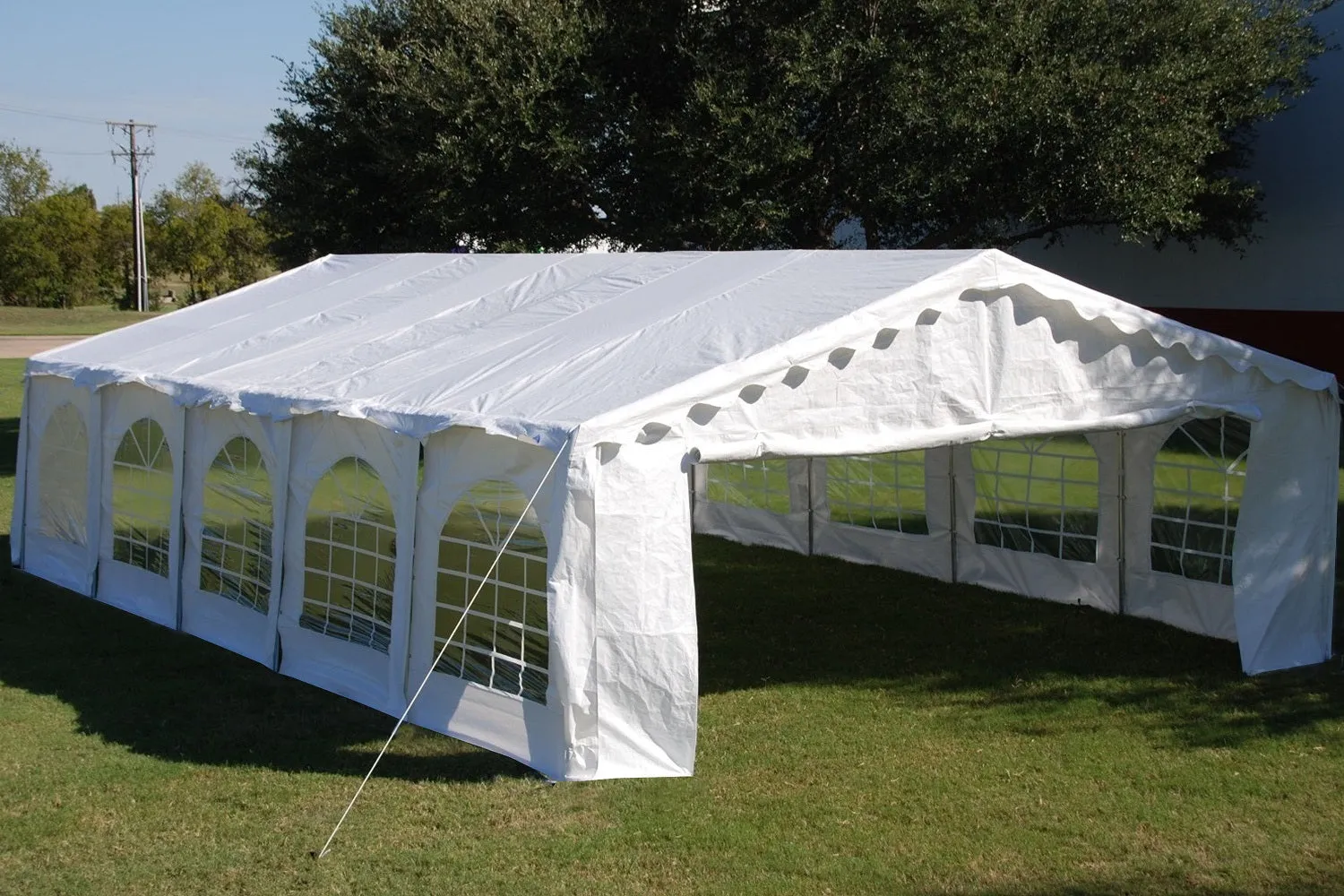 Budget PE Party Tent 32'x16' with Waterproof Top