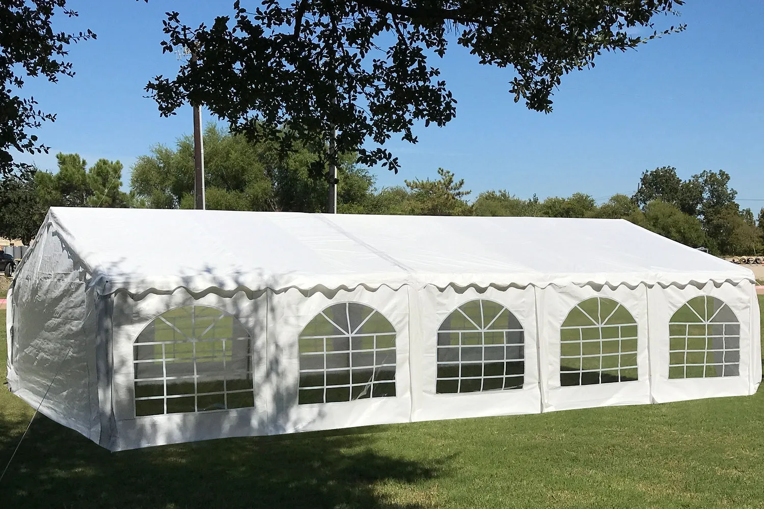 Budget PE Party Tent 32'x16' with Waterproof Top