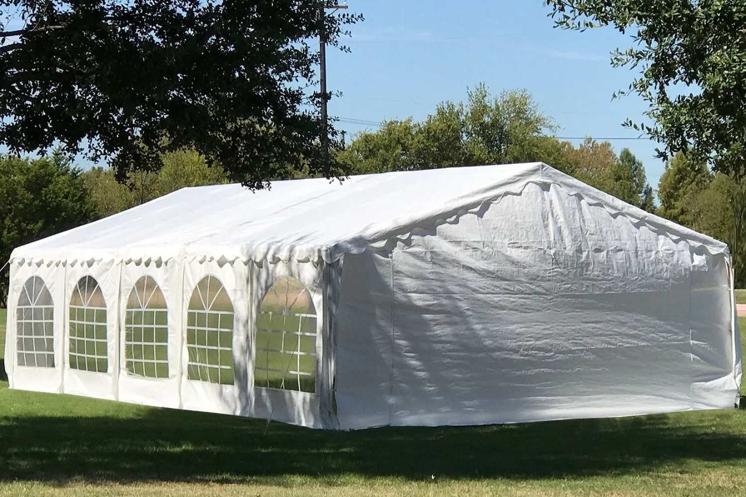 Budget PE Party Tent 32'x16' with Waterproof Top