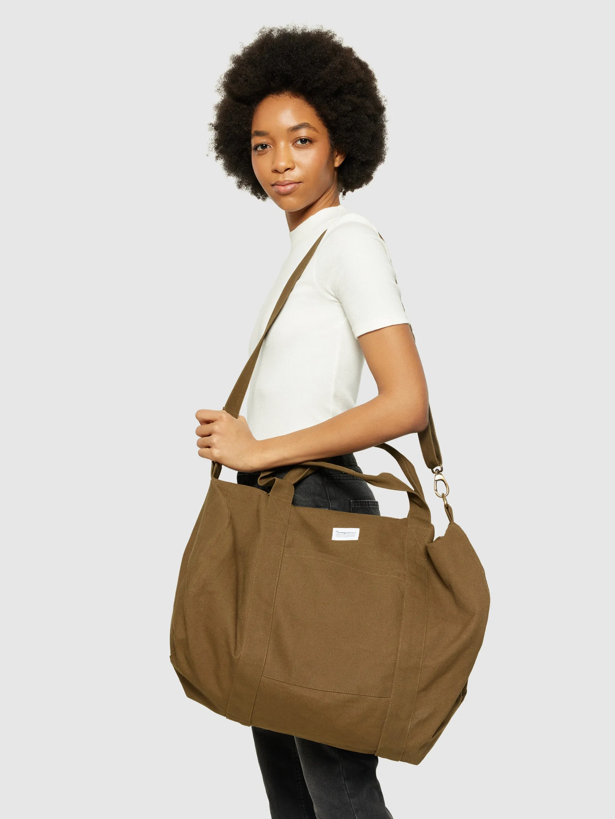 Canvas duffel bag 45L - GOTS/Vegan - Dark Olive