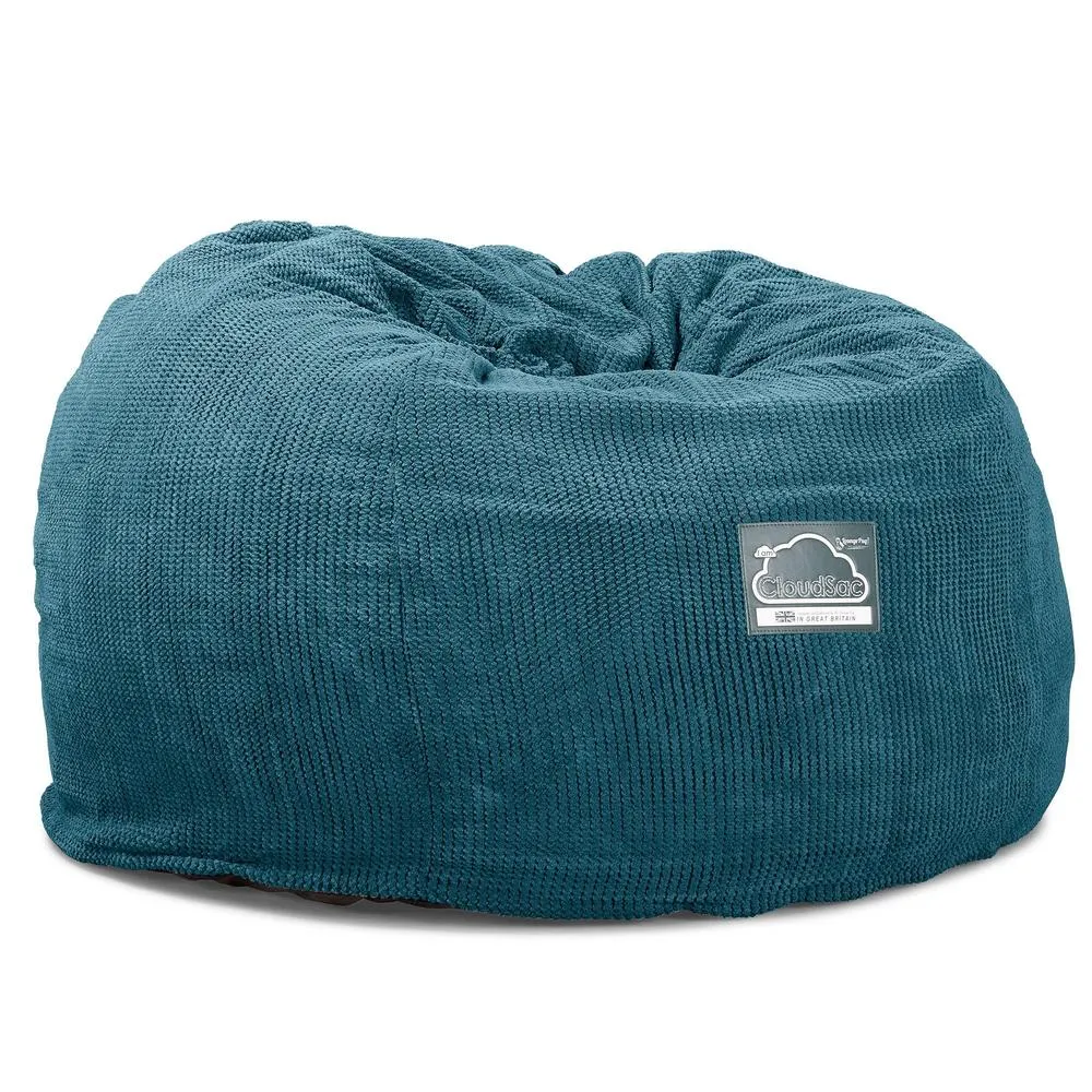 CloudSac 510 XL Large Memory Foam Beanbag - Pom Pom Aegean Blue