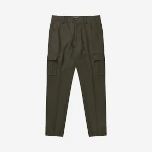 Como Regular Wool Cargo Suit Pants - Forest Green Melange