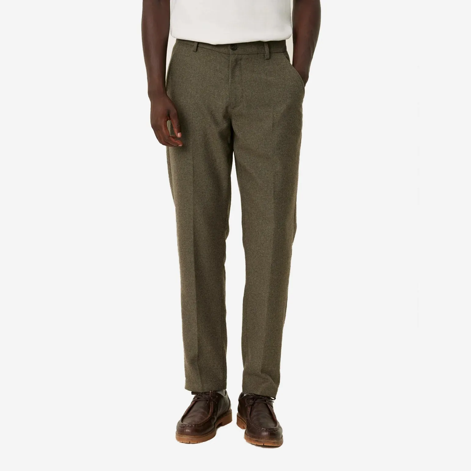 Como Regular Wool Suit Pants - Bungee Cord Melange