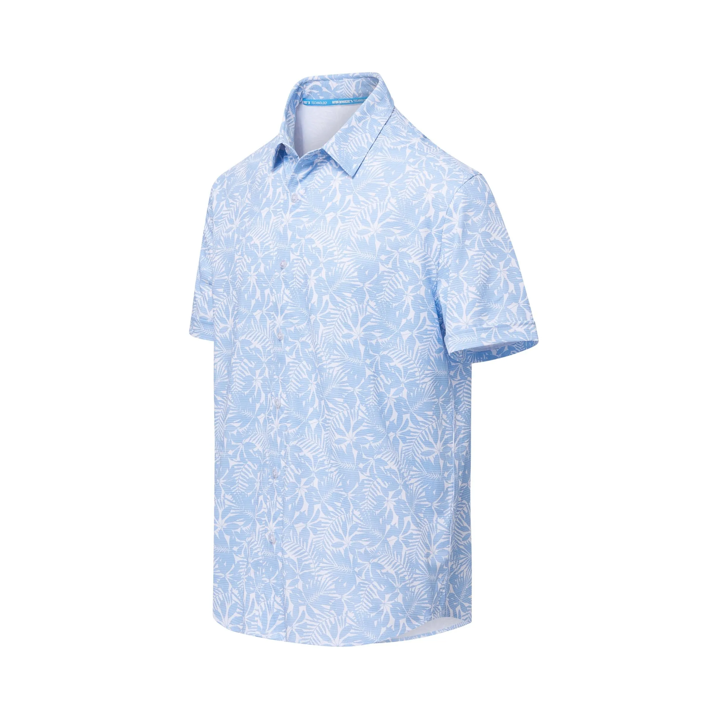 Cooling Magnetic Front Polo Short Sleeves in Blue Palm