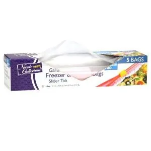 Gallon - Slide Tab - Freezer/Storage Bags - 5 Count (Case Qty: 240)