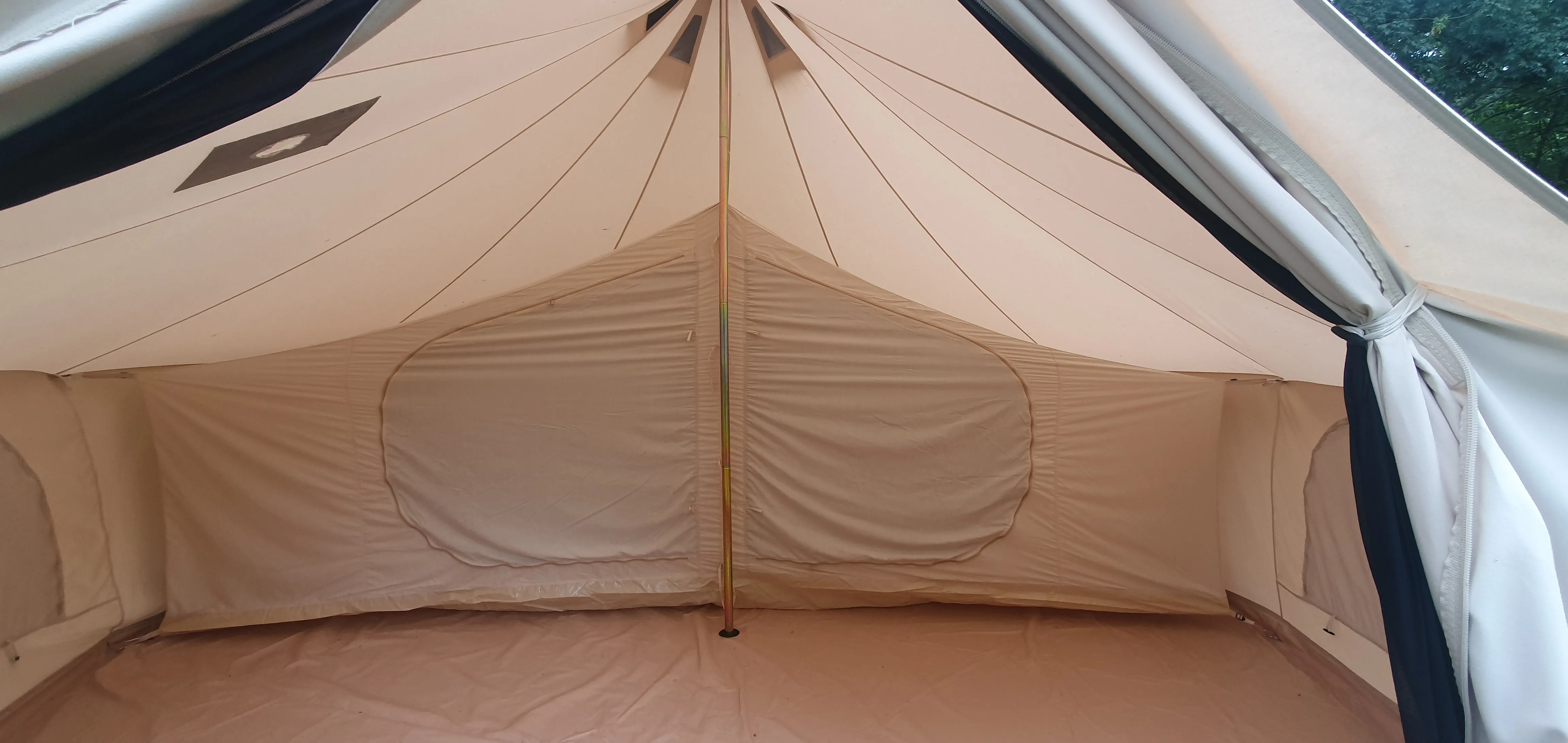 Grade A - BTV 4 - 5m XL (1.2m High Walls) Water Resistant & Fire Retardant Cotton Canvas Bell Tent With Stove Hole (Single Door)