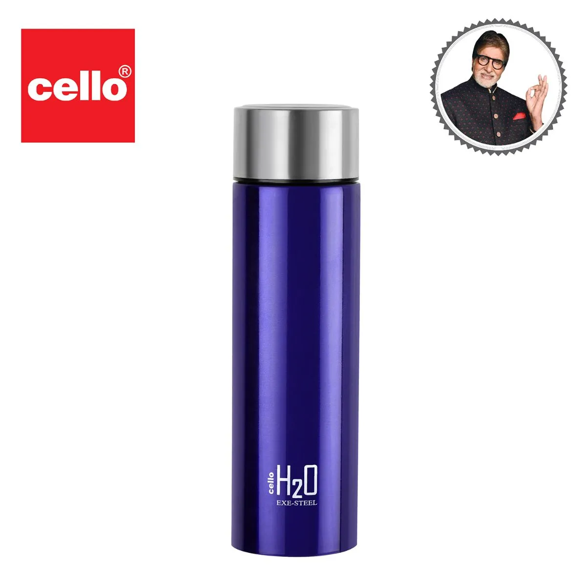 H2O Stainless Steel Water Bottle, 1000ml