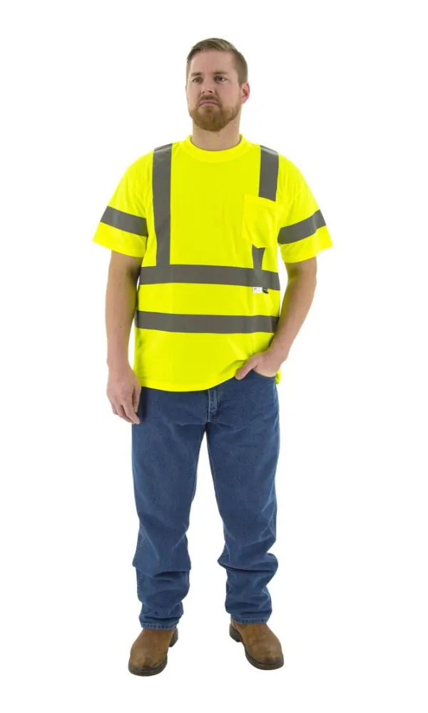 Majestic 75-5305 Hi-Vis Yellow Short Sleeve Shirt ANSI 3, R