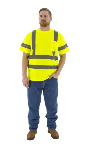 Majestic 75-5305 Hi-Vis Yellow Short Sleeve Shirt ANSI 3, R