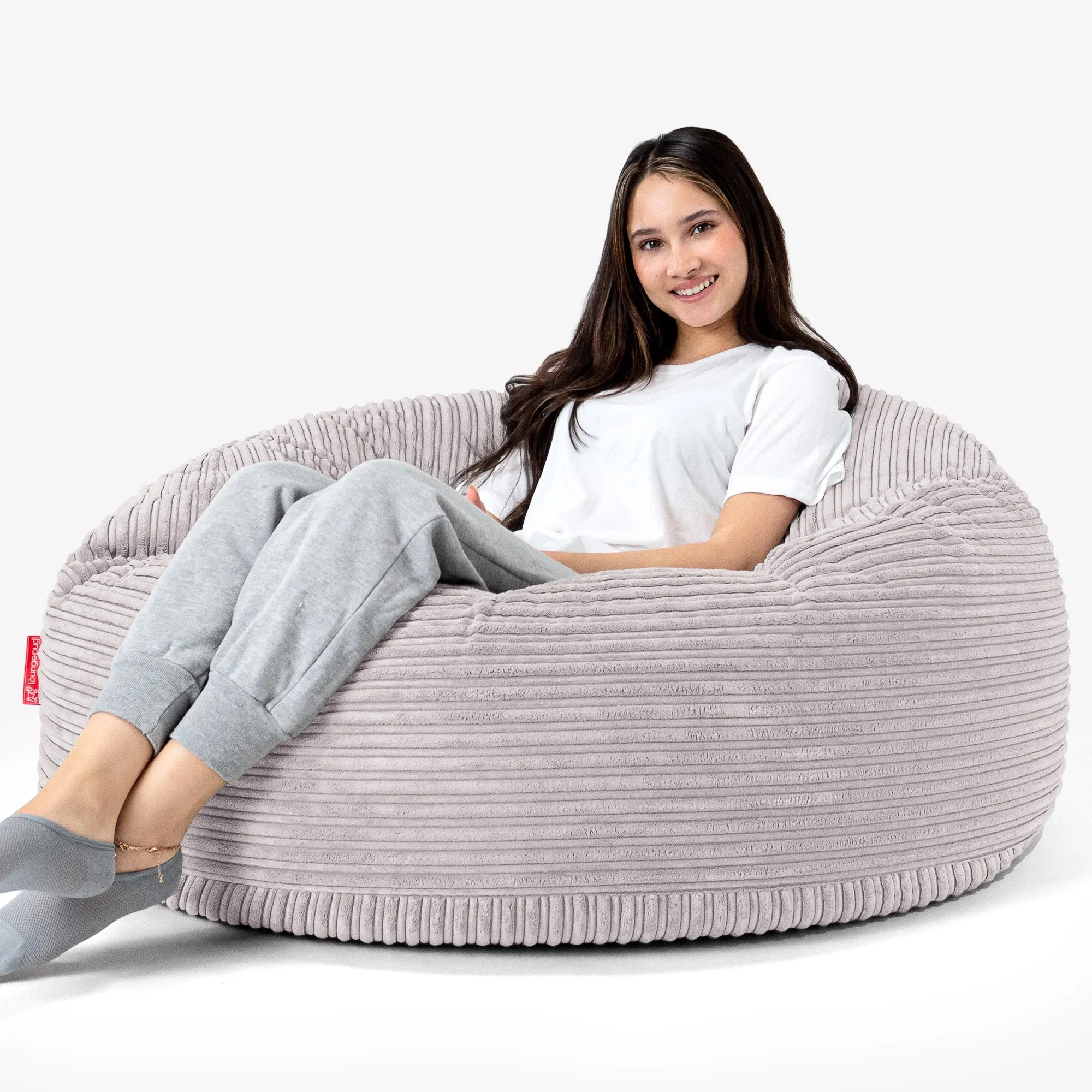 Mammoth Bean Bag Sofa - Cord Silver Grey