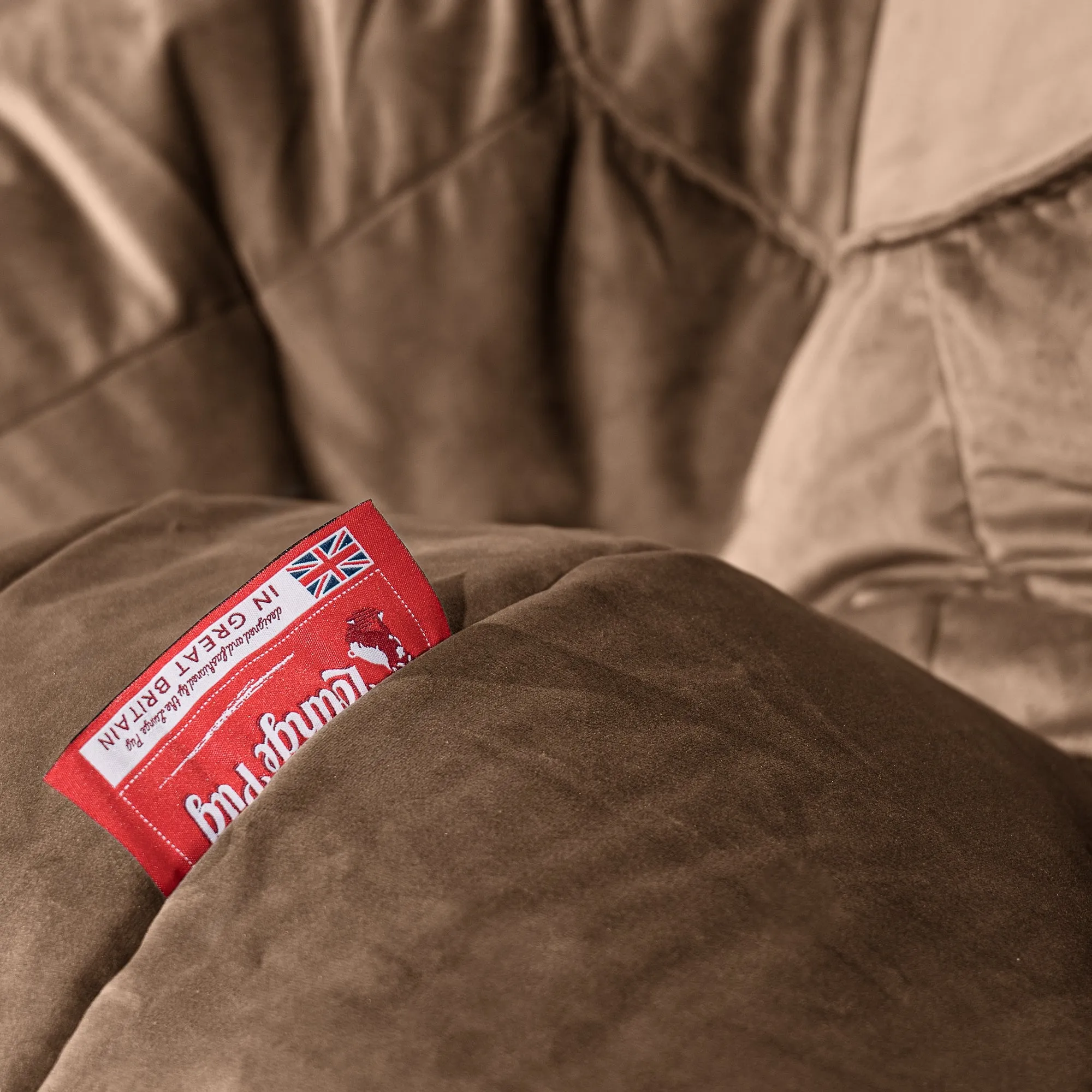 Mega Mammoth Bean Bag Sofa - Velvet Espresso