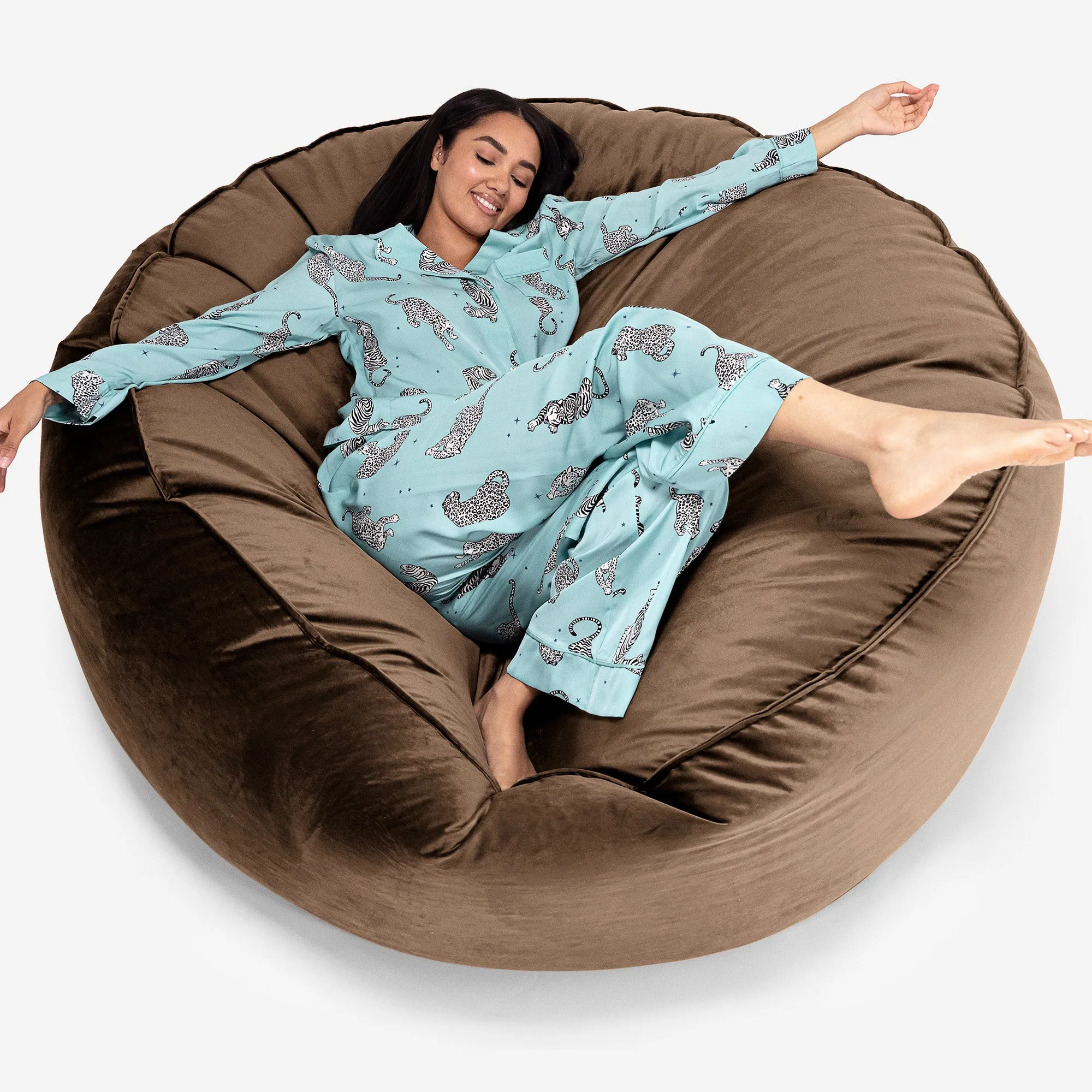 Mega Mammoth Bean Bag Sofa - Velvet Espresso