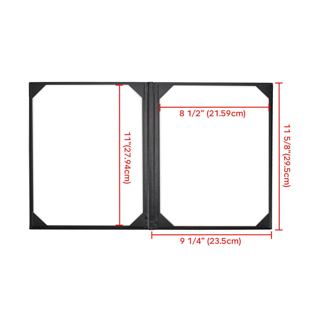 Menu Covers PU Leather 5ct/Pack 8.5x11 2-View