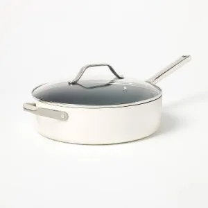 New - 5qt Nonstick Ceramic Coated Aluminum Saute Pan Cream - Figmint