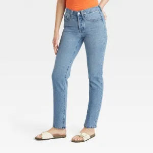 Open Box - Women's Mid-Rise 80's Slim Fit Jeans - Universal Thread Light Wash 4