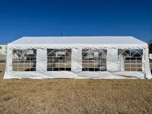 PE Party Tent 26'x13' Including 2 Storage Bags - White