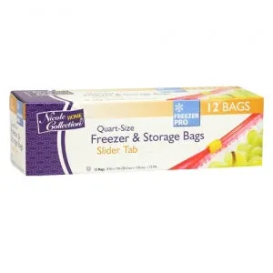 Quart - Slide Tab - Freezer/Storage Bags - 12 Count (Case Qty: 576)