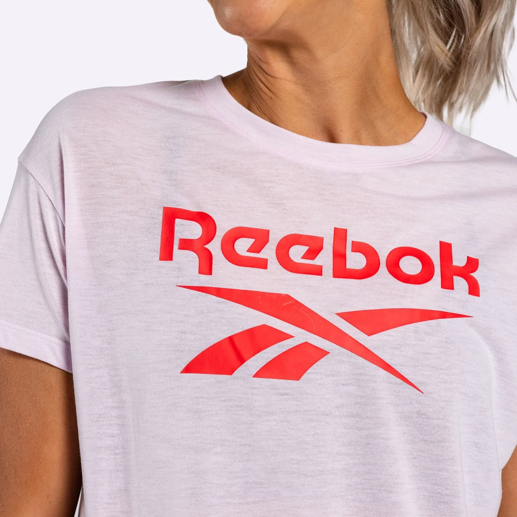 Reebok - Women's Workout Ready Supremium Logo Tee- PIXEL PINK