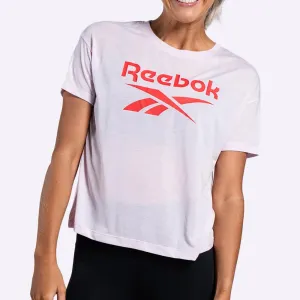 Reebok - Women's Workout Ready Supremium Logo Tee- PIXEL PINK