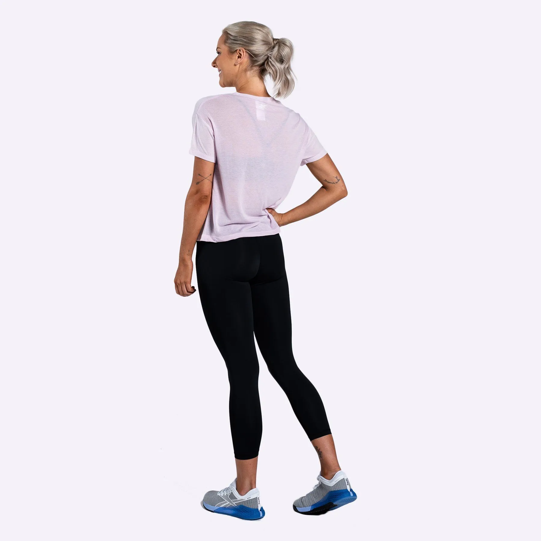 Reebok - Women's Workout Ready Supremium Logo Tee- PIXEL PINK