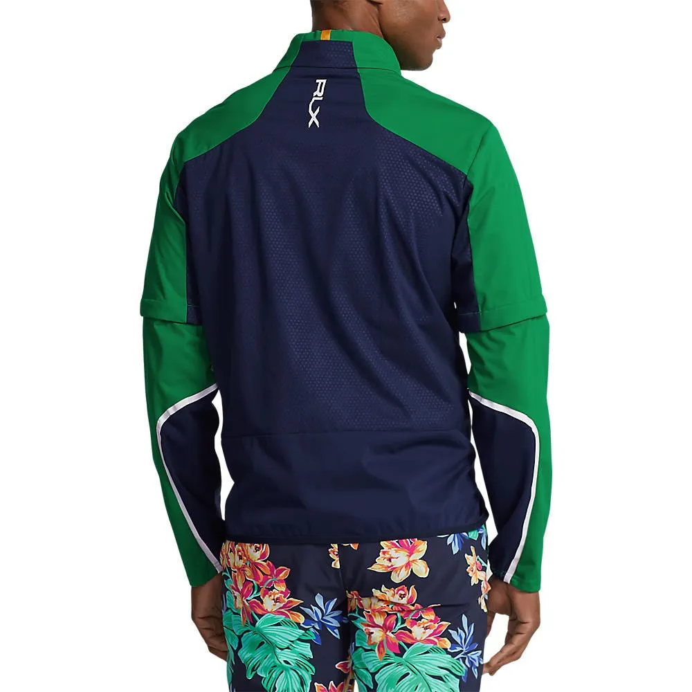 RLX Ralph Lauren Stratus Packable Full Zip Golf Jacket - French Navy/Cruise Green