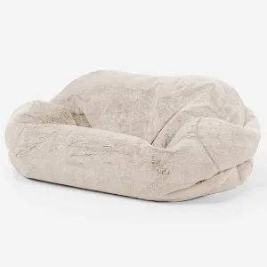 Sabine Bean Bag Sofa - Fluffy Faux Fur Rabbit White