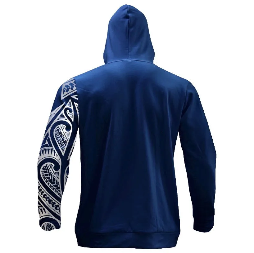 Sleeve Hoodie (Navy/White)