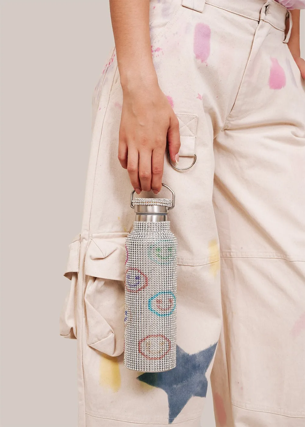 Smiley Rhinestone Water Bottle