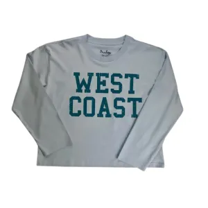 Sun Diego Long Sleeve West Coast Crop Tee - Powderseagreen