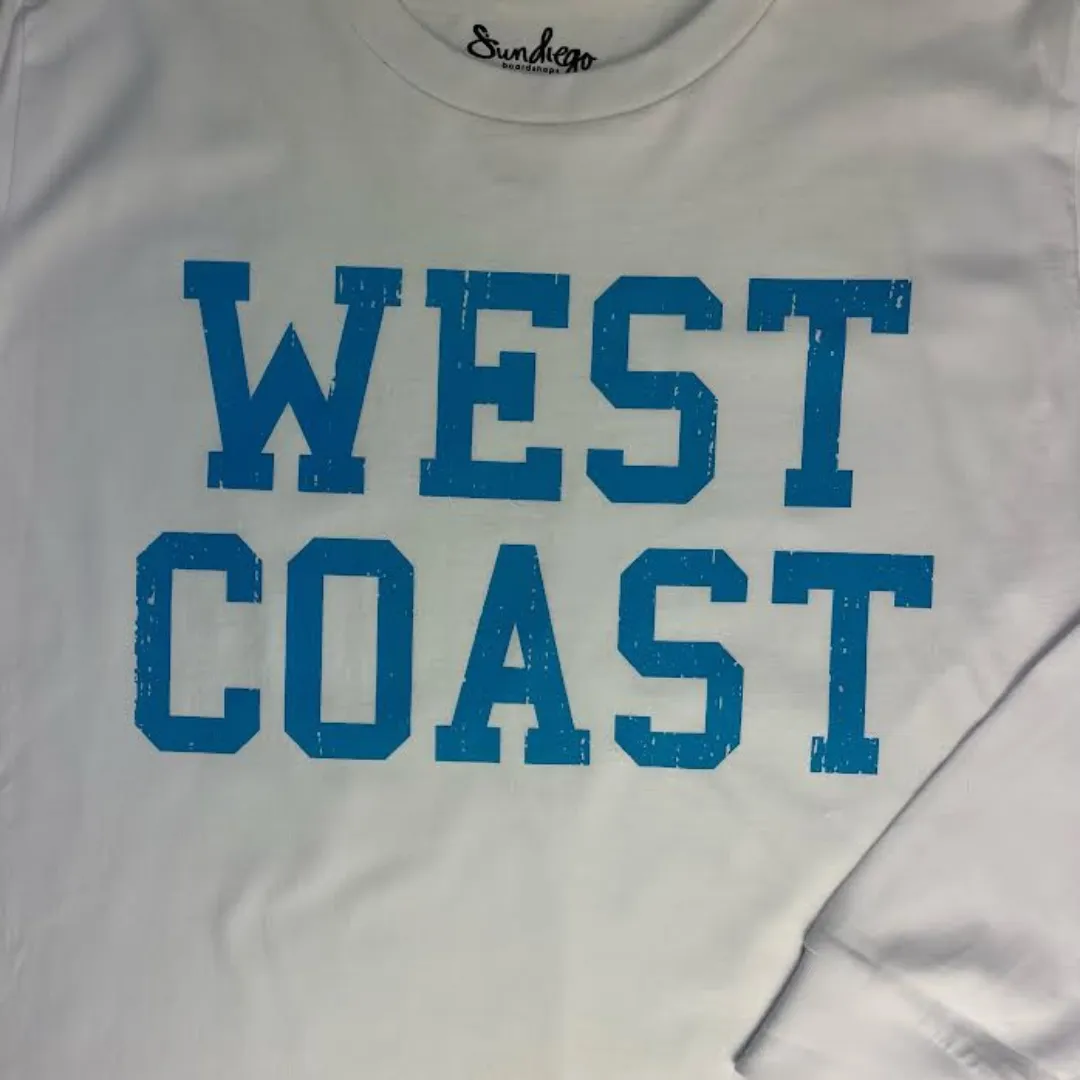 Sun Diego Long Sleeve West Coast Crop Tee - Whiteblue