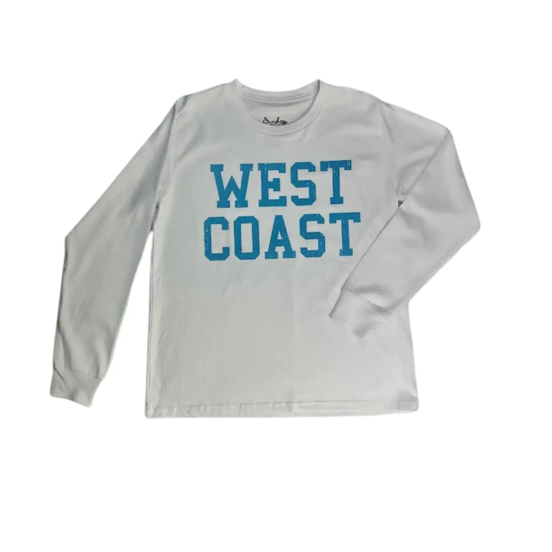 Sun Diego Long Sleeve West Coast Crop Tee - Whiteblue