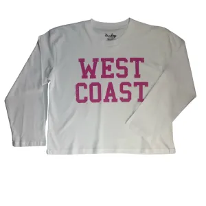 Sun Diego Long Sleeve West Coast Crop Tee - Whitepink